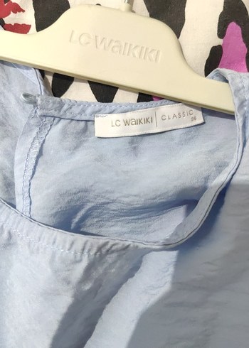 Mavi Kolsuz Uzun Keten Elbise - Görsel 4