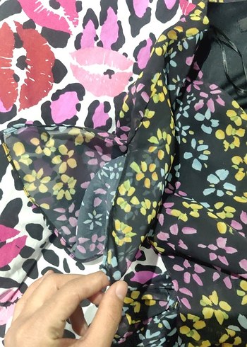 Bohem V Yaka Çiçekli kısa Elbise - Görsel 3