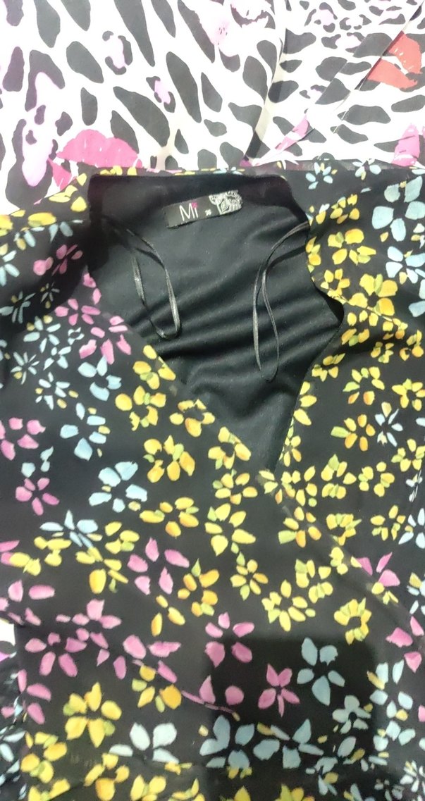 Bohem V Yaka Çiçekli kısa Elbise - Görsel 2