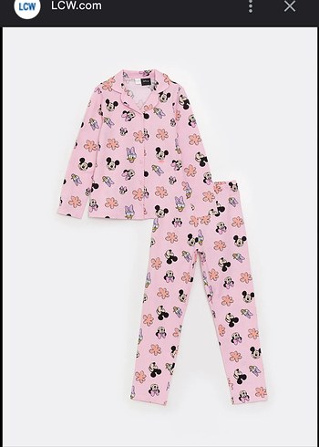 LC Waikiki Kız Çocuk Pembe Desenli Polar Pijama