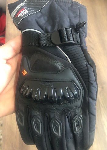 Siyah Desenli Biker Erkek Eldiveni - Görsel 3