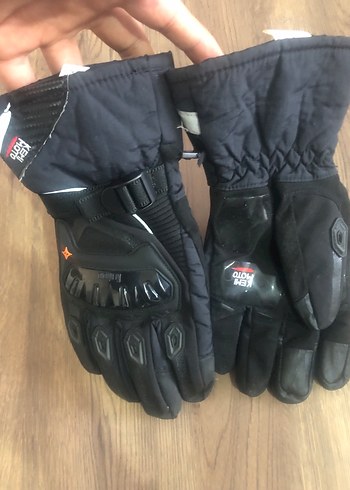 Siyah Desenli Biker Erkek Eldiveni - Görsel 4