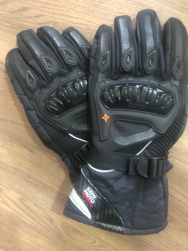 Siyah Desenli Biker Erkek Eldiveni - Görsel 5