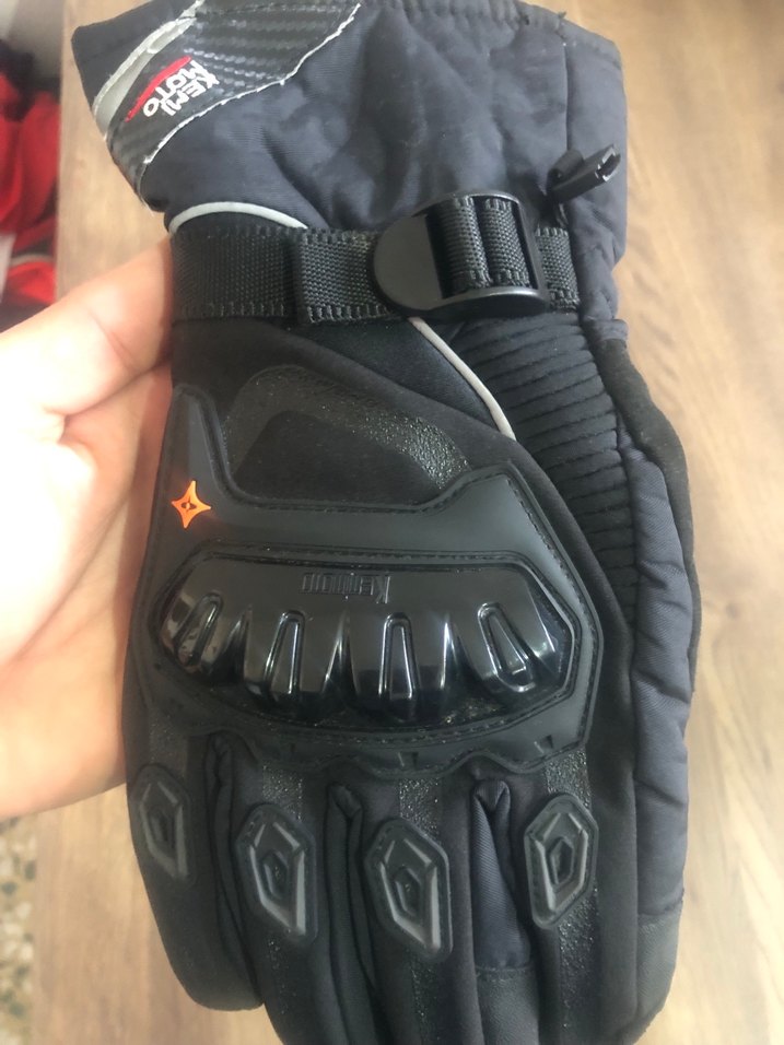 Siyah Desenli Biker Erkek Eldiveni - Görsel 3