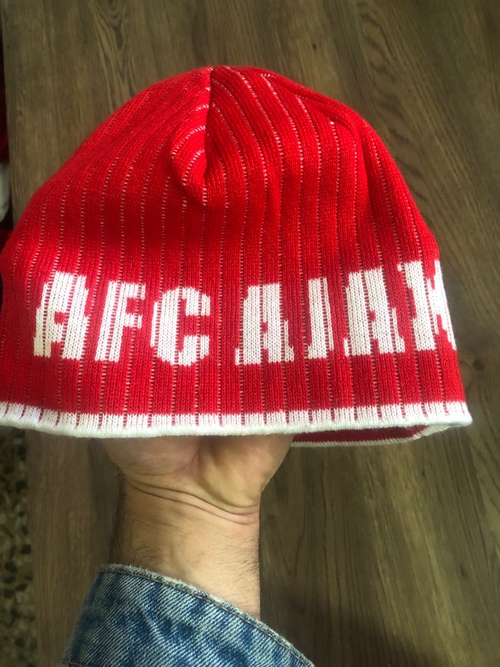 Ajax Kırmızı Beyaz Desenli Orjinal bere - Görsel 2