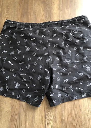 Erkek Siyah Mini Baskılı Deniz Şortu - Görsel 3