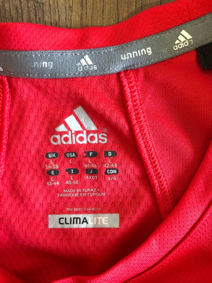 Kırmızı Adidas Kısa Kollu Spor Tişört - Görsel 2