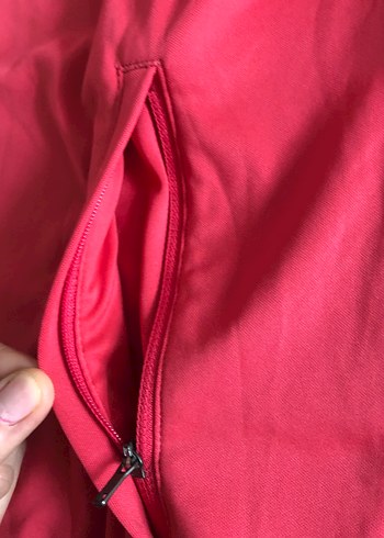 Koyu Kırmızı Fermuarlı Erkek Spor Sweatshirt - Görsel 3