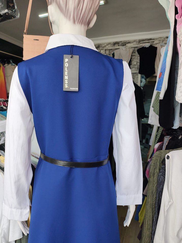 mavi Uzun Kadın Elbise
Beyaz gömlek - Görsel 2