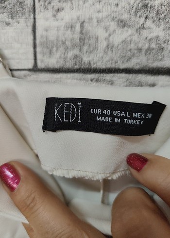 l Beden beyaz Renk Bej Mini Düğmeli Askılı Elbise