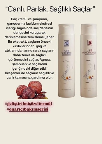 G'Beaute Saç Kremi +şampuan- Ganoderma Özlü - Görsel 2