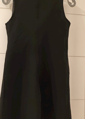 Siyah Midi Kolsuz bisiklet Yaka Kemerli Elbise - Görsel 5