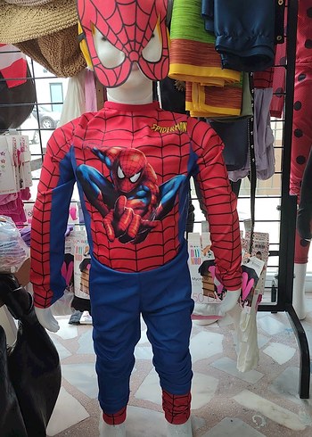 Renkli Spider-Man Çocuk Kostümü 5/6 yaşa uyumlu