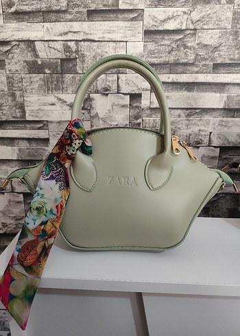 Gri Deri Kadın Çanta - Zara - Görsel 6