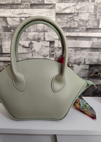 Gri Deri Kadın Çanta - Zara - Görsel 7