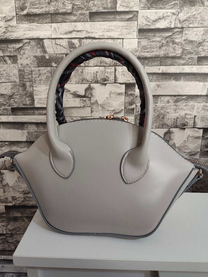 Gri Deri Kadın Çanta - Zara - Görsel 2