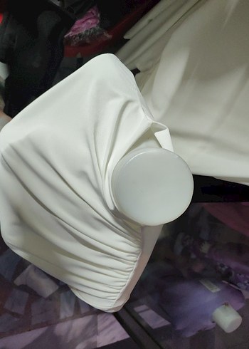 Beyaz Drapeli Yüksek Yakalı Kadın Bluz - Görsel 3