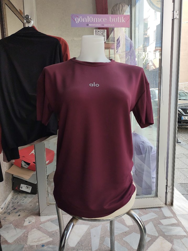 Bordo Kadın Alo Tişört - Görsel 2