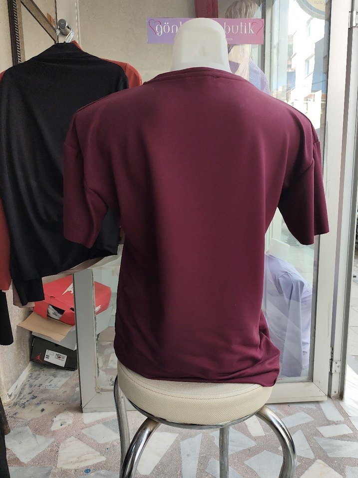 Bordo Kadın Alo Tişört - Görsel 4