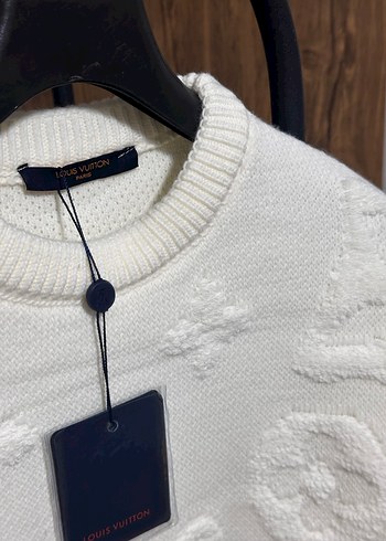 Erkek Beyaz Örgü Kazak - Görsel 2