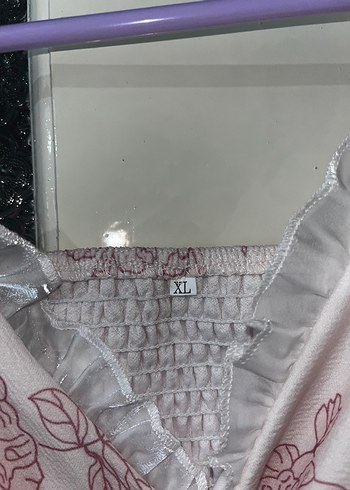 l Beden Dantel İşlemeli Pembe Elbis