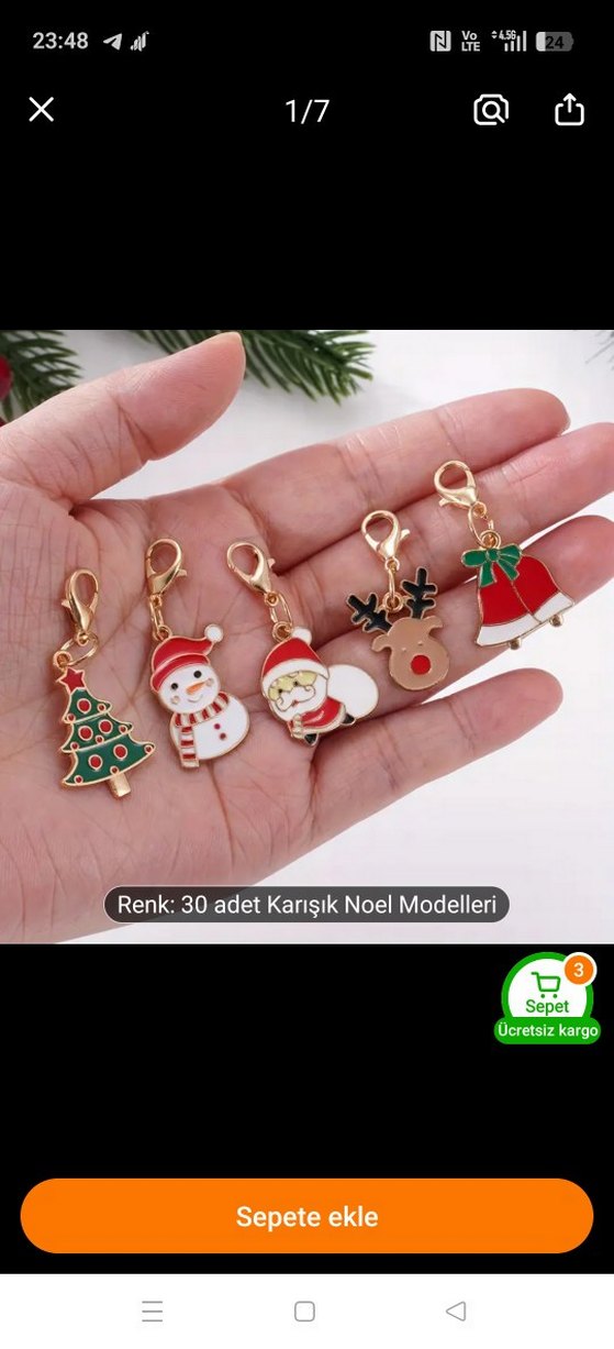 Renkli Nakışlı Boncuklu Kadın Charm Seti - Görsel 2