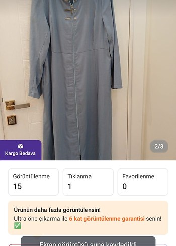 Gri Uzun Düğmeli Hamile Kabanı - Görsel 2