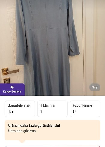 Gri Uzun Düğmeli Hamile Kabanı - Görsel 3