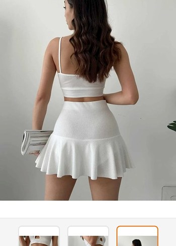 Beyaz şortlu etek - Görsel 5