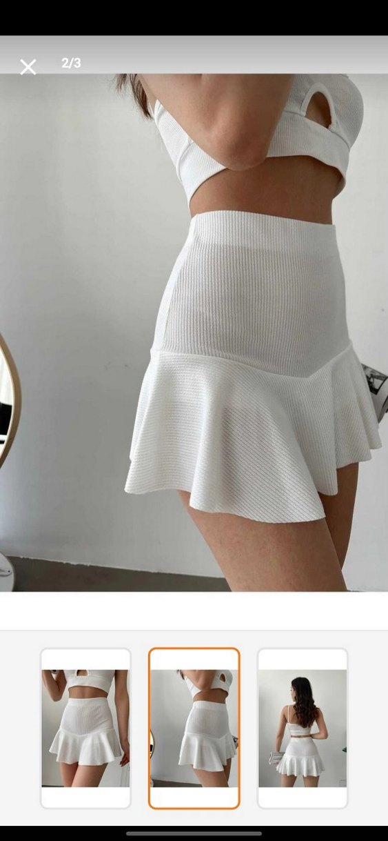 Beyaz şortlu etek - Görsel 4