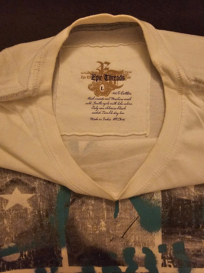 Epic Threads Pamuklu Baskılı Beyaz Erkek Tişört - Görsel 3