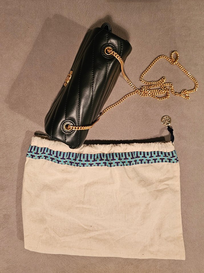 Tory Burch Kira Chevron Mini Bag Siyah Deri Kadın Çapraz Çanta - Görsel 3