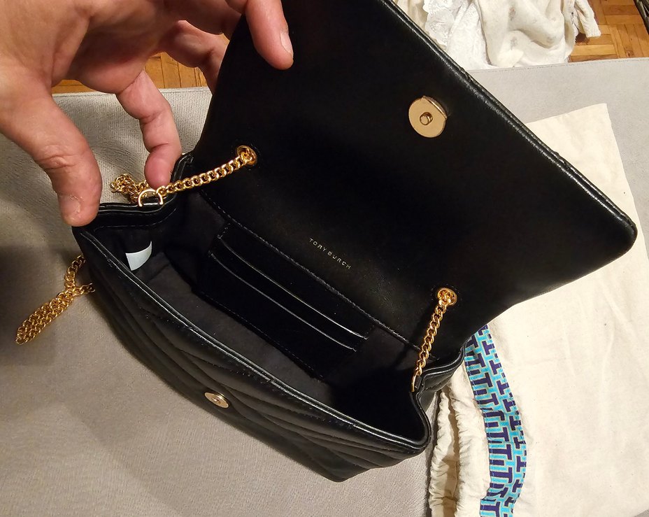 Tory Burch Kira Chevron Mini Bag Siyah Deri Kadın Çapraz Çanta - Görsel 5