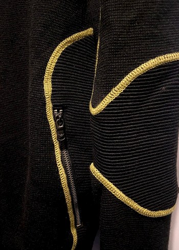 Emporio Armani Fermuarlı Siyah Erkek Biker Kazak - Görsel 5