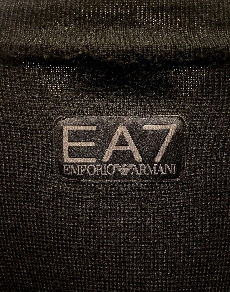 Emporio Armani Fermuarlı Siyah Erkek Biker Kazak - Görsel 3