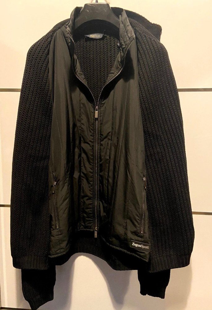 Ermenegildo Zegna Fermuarlı Siyah Erkek Yün Hırka - Görsel 2