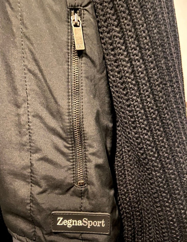 Ermenegildo Zegna Fermuarlı Siyah Erkek Yün Hırka - Görsel 4