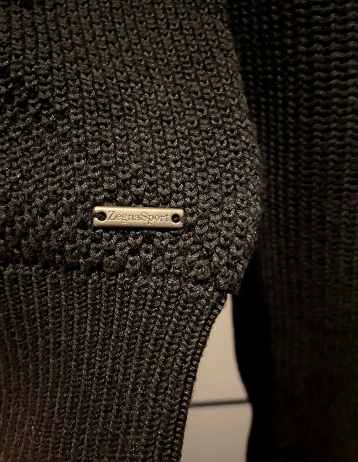 Ermenegildo Zegna Siyah Örgü Fermuarlı Yarım Balıkçı Hırka - Görsel 4