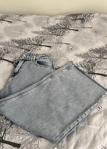 Diğer Acik Mavi Culotte Rahat Kesim Jean
