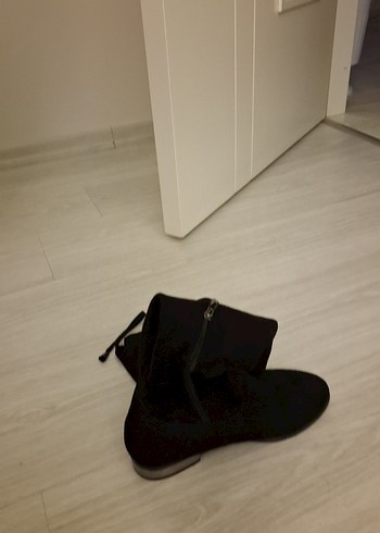 Siyah Süet Kadın Dizüstü Botlar - Görsel 6