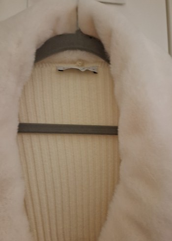 Kürk Detaylı Bej Kadın Triko Hırka M - Görsel 2