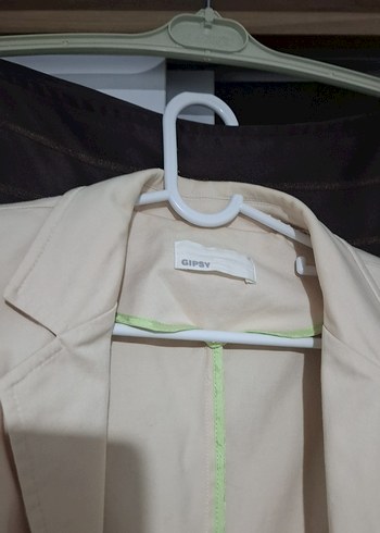 Bej Düğmeli Kadın Blazer Ceket %98 cotton(pamuk) - Görsel 2