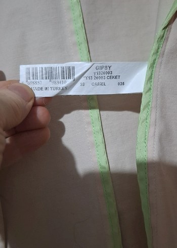 Bej Düğmeli Kadın Blazer Ceket %98 cotton(pamuk) - Görsel 4