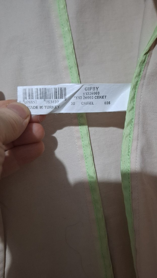 Bej Düğmeli Kadın Blazer Ceket %98 cotton(pamuk) - Görsel 4