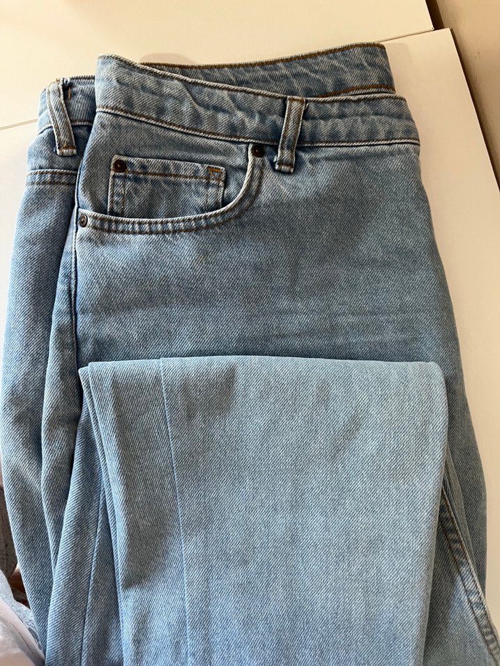 Kadın Mavi Denim Rahat Kesim Jean - Görsel 2