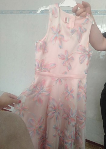 Kız Çocuk Pembe Transparan Bohem Elbise
