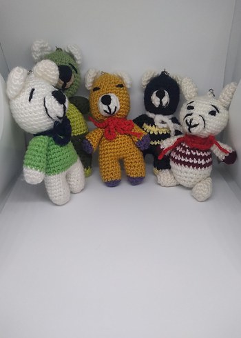 Renkli El Örgüsü Peluş Oyuncak Anahtarlıklar