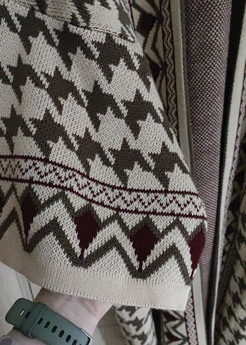 Bohem  Desenli Örgü Hırka - Görsel 4