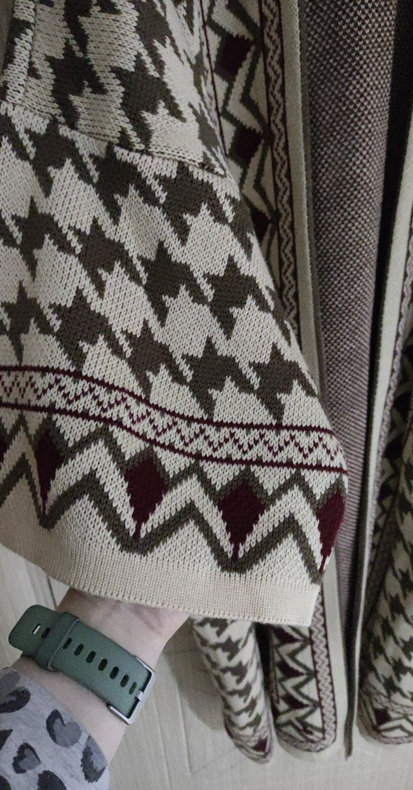 Bohem  Desenli Örgü Hırka - Görsel 4