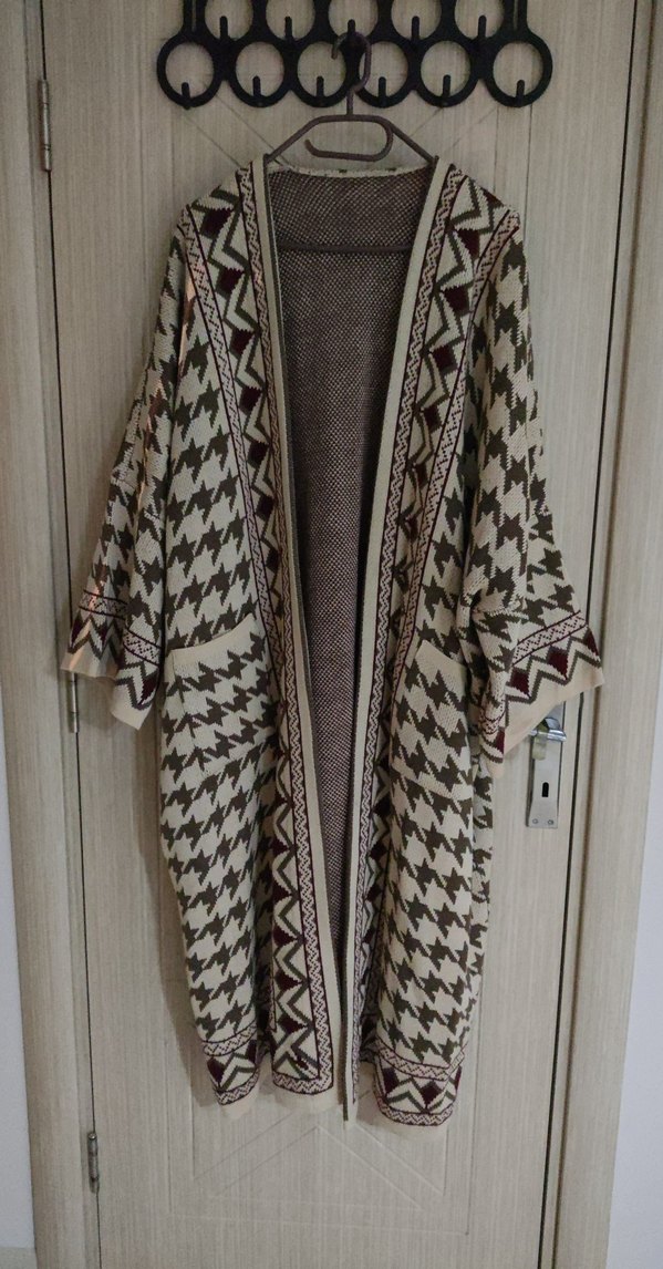 Bohem  Desenli Örgü Hırka - Görsel 2